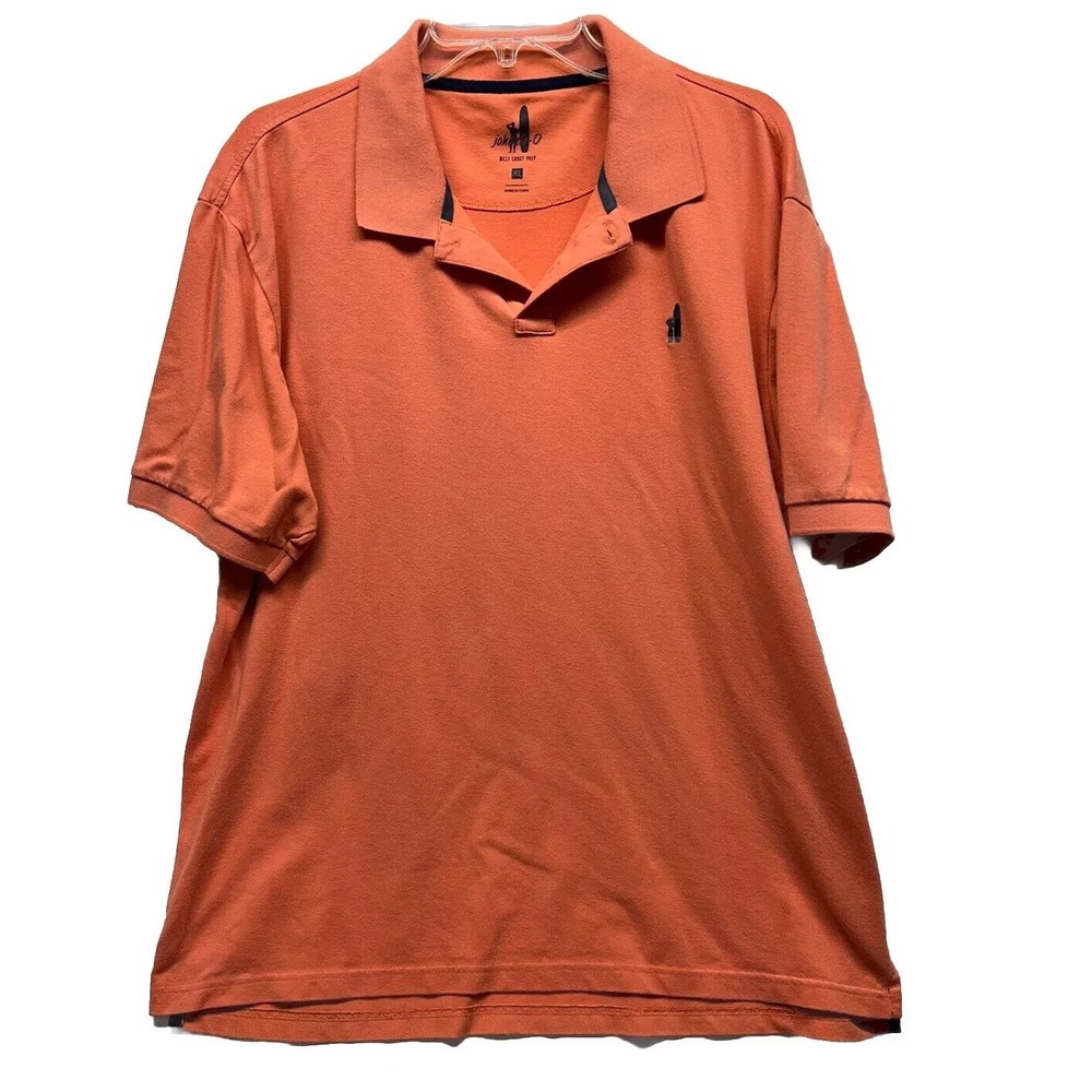 Johnnie O Mens Size XL Orange West Coast Prep Short Sleeve Polo Shirt (J2)